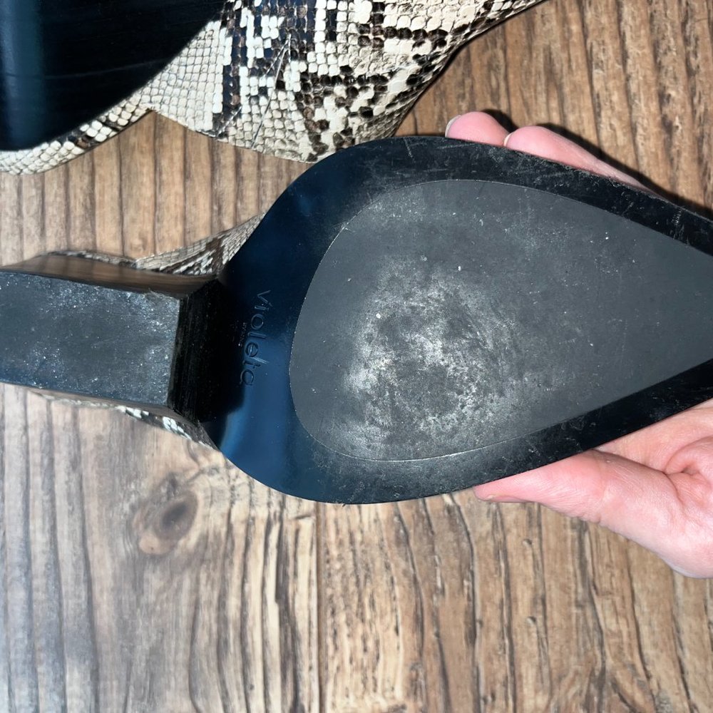 Mango Python Heeled Mules Size 8.5 (Sold Out) - Picture 3 of 4